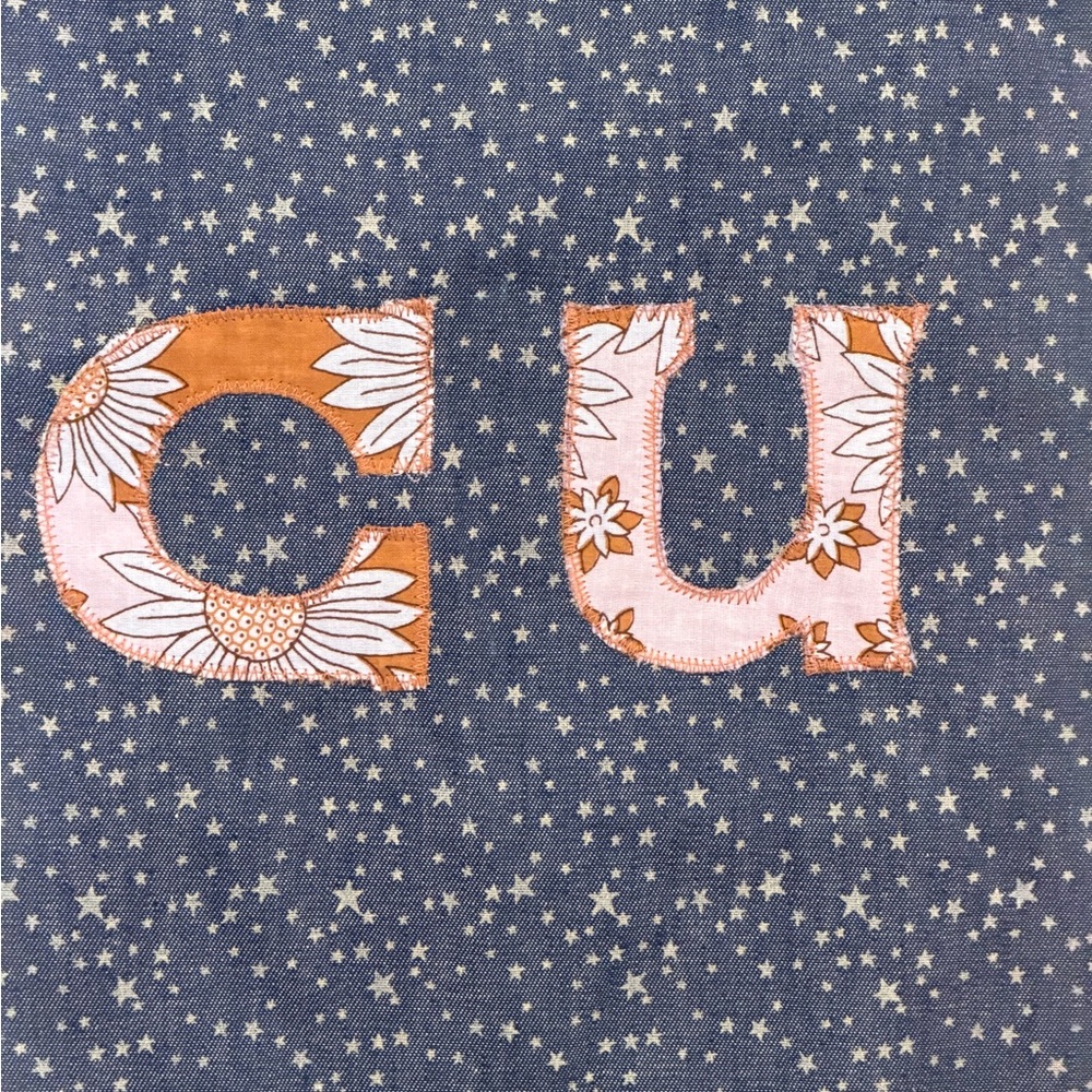 New Chasing unicorns denim star print Tote Bag - Picture 2 of 4